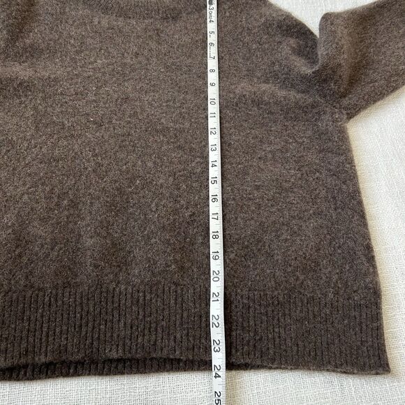 Quince 100% Mongolian Cashmere Crewneck Sweater Brown Women’s Size XL Soft Cozy - Picture 4 of 9